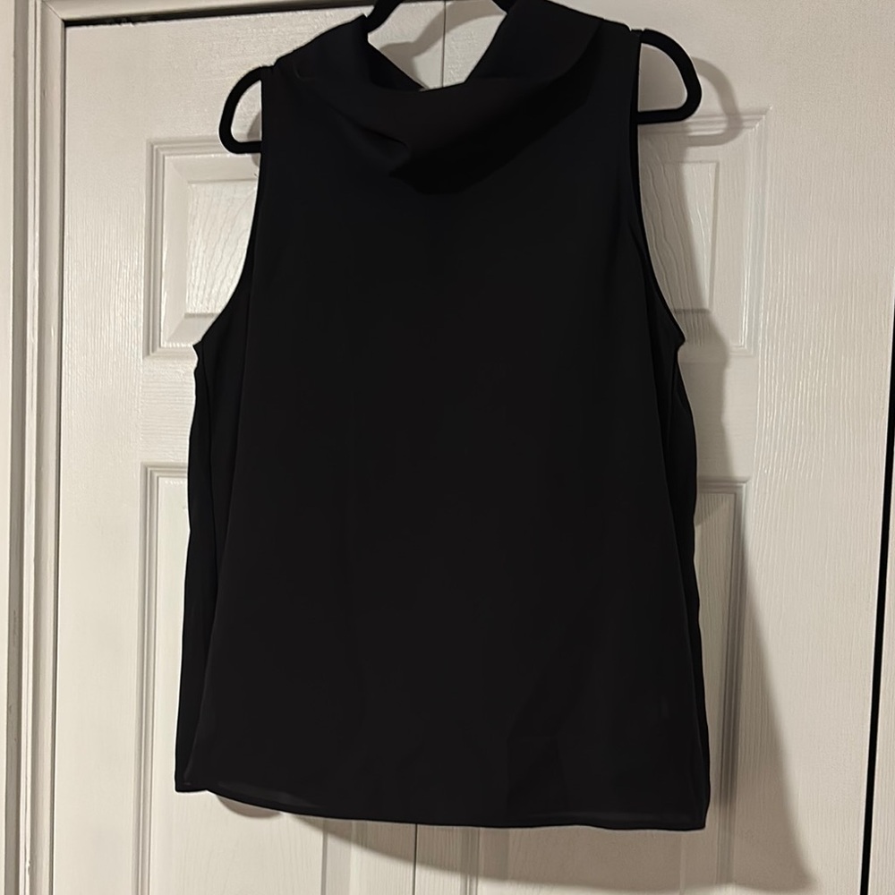 Black Sleeveless Tank Top with High Neckline
